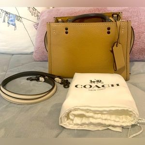 Coach Rogue 25 in Beechwood Color Block Pebbled Leather